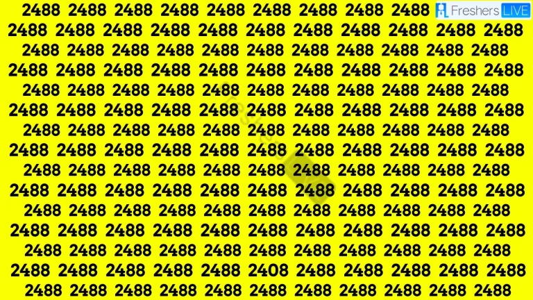 Only A Human With 360 Vision Can Spot the Number 2408 among 2488 in 15 Secs