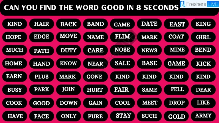 You Need to Be Eagle Eyed to Spot Hidden Word Good in Less than 10 Seconds
