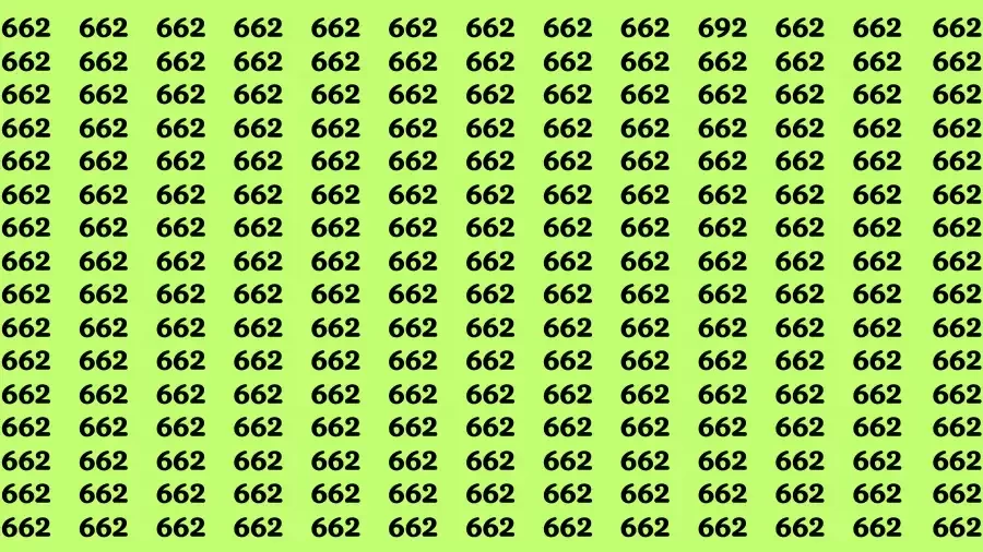 Observation Brain Challenge: If you have Hawk Eyes Find the Number 692 among 662 in 10 Secs