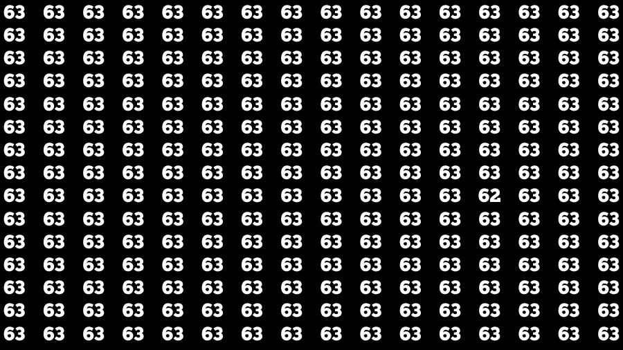 Observation Skill Test: If you have Sharp Eyes Find the Number 62 among 63 in 15 Secs