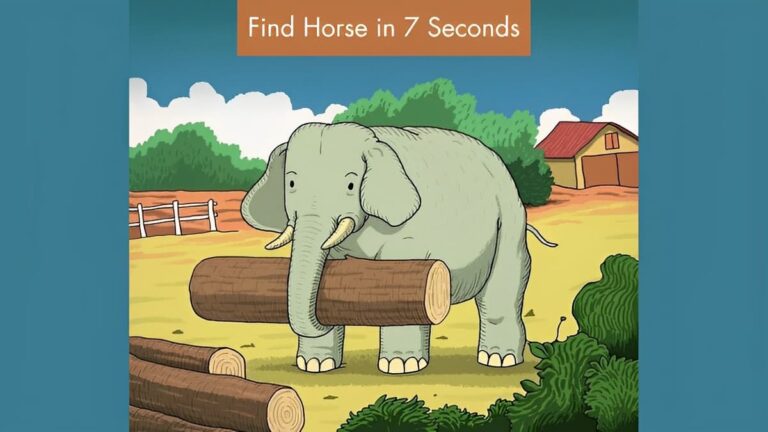 Hidden Animal Optical Illusion -Find Horse in 7 Seconds