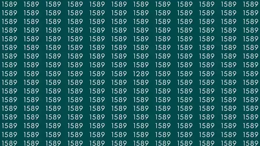 Observation Skill Test: If you have Eagle Eyes Find the number 1289 among 1589 in 10 Seconds?
