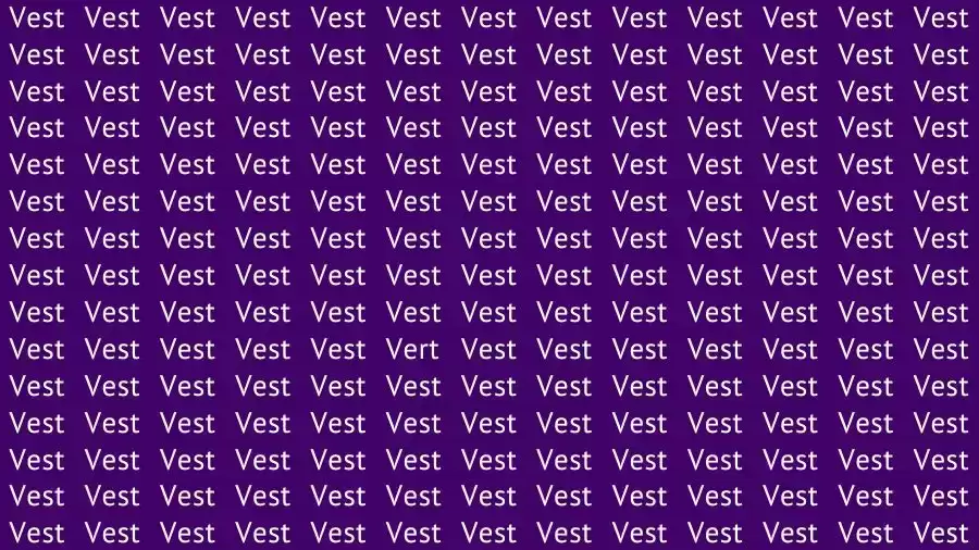 Observation Skill Test: If you have Sharp Eyes find the Word Vert in 10 Secs