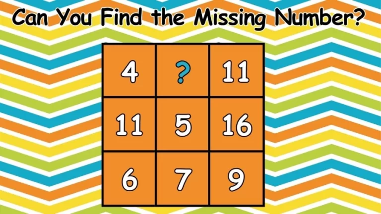Brain Teaser IQ Test: Can You Find the Missing Number in 20 Seconds?
