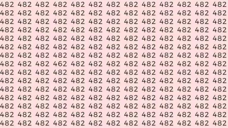 Optical Illusion Brain Test: If you have Sharp Eyes Find the number 462 among 482 in 6 Seconds?