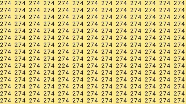 Optical Illusion Brain Test: If you have Eagle Eyes Find the number 224 among 274 in 7 Seconds?