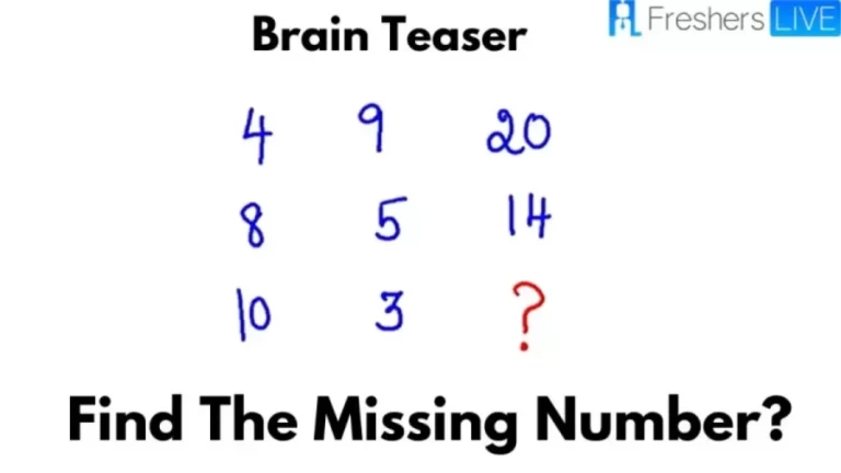 Brain Teaser: Find The Missing Number? Maths Puzzle