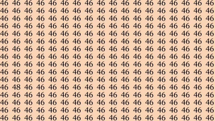 Observation Skills Test: If you have Hawk Eyes Find the Number 48 among 46 in 12 Seconds