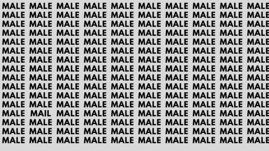 Observation Brain Test: If you have Hawk Eyes Find the Word Mail among Male in 15 Secs