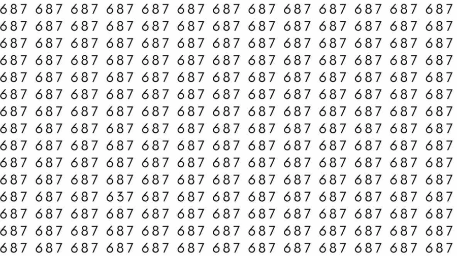Optical Illusion: If you have sharp eyes find 637 among 687 in 6 Seconds?