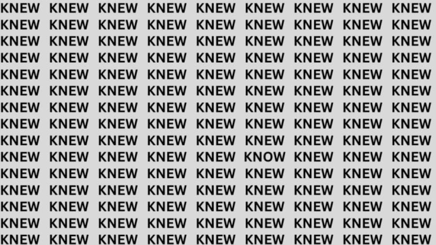 Brain Test: If You Have Eagle Eyes Find The Word Know Among Knew In 13 Secs
