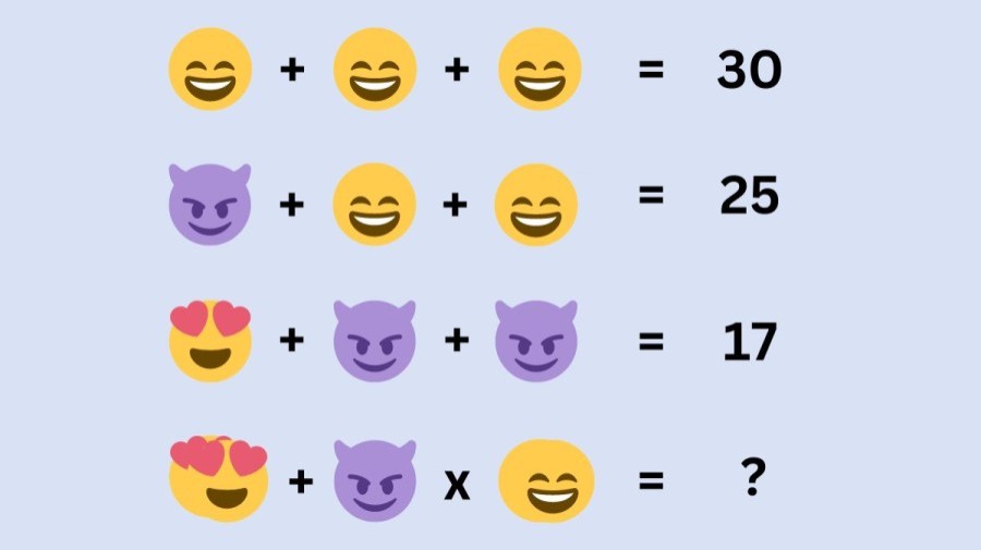 Brain Teaser: Solve and Find the Value of the Emojis