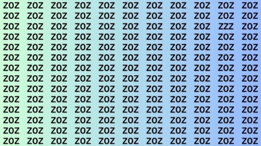Observation Skills Test: Can you find the ZZZ among Z0Z in 8 Seconds?
