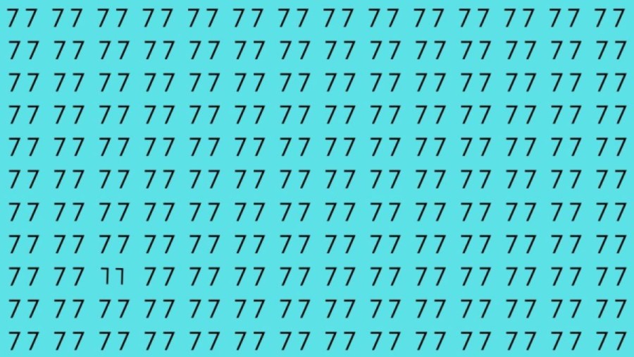 Observation Skills Test: Can you find the number 11 among 77 in 10 seconds?