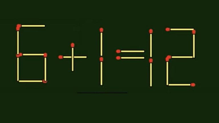 Brain Teaser: 6+1=12 Fix The Equation By Moving 1 Stick