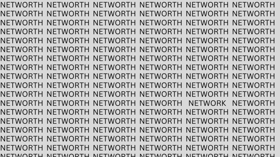 Brain Teaser: If You Have Hawk Eyes Find NETWORK among NETWORTH in 18 Secs?