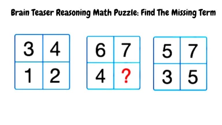Brain Teaser Reasoning Math Puzzle: Find The Missing Term