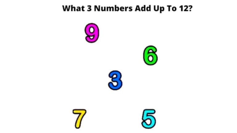 Brain Teaser Tricky Math Puzzle: What 3 Numbers Add Up To 12?