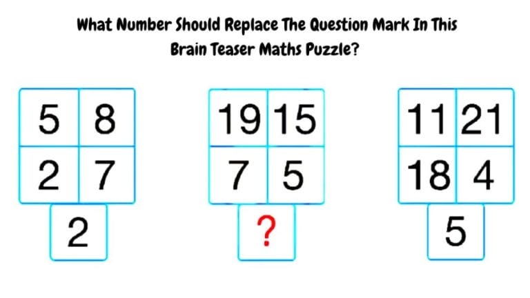 What Number Should Replace The Question Mark In This Brain Teaser Maths Puzzle?